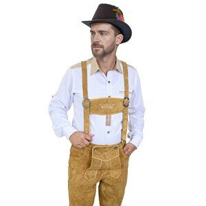 Oktoberfest Shirt White with Traditional Embroidery Bavarian Mens Shirts NEW